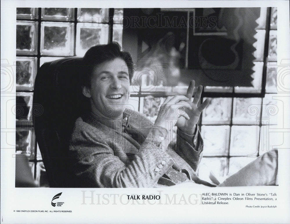 1988 Press Photo Actor Alec Baldwin Stars In Oliver Stone Movie Talk Radio - Historic Images