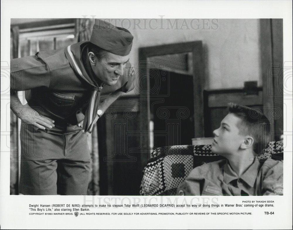 1993 Press Photo Robert DeNiro &amp; Leonardo DiCaprio in &quot;This Boy&#39;s Life&quot; - Historic Images