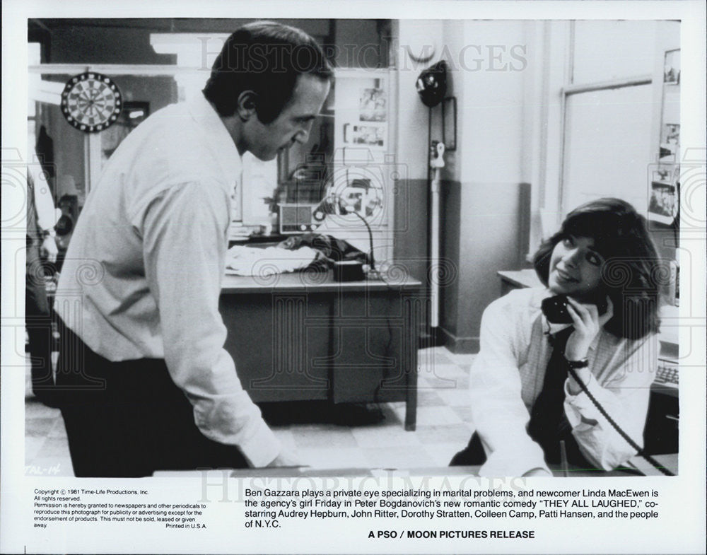 1981 Press Photo Ben Gazzara And Linda MacEwen Star In Movie They All Laughed - Historic Images