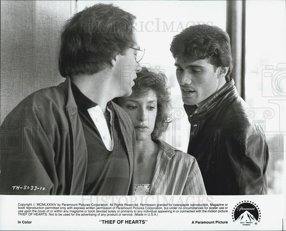 1984 Press Photo John Getz Barbara Williams Steven Bauer Thief Of Hearts Movie - Historic Images