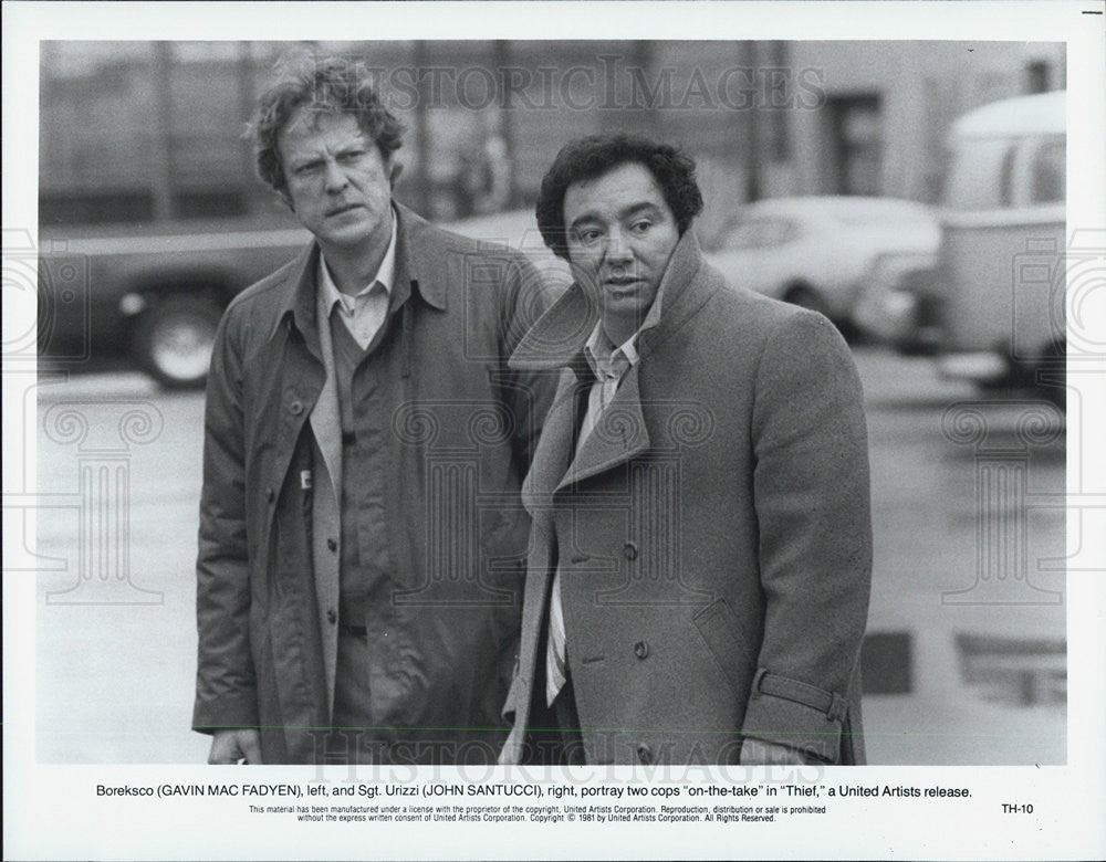 1981 Press Photo Actors Gavin Mac Fadyen And John Santucci Star In &quot;Thief&quot; - Historic Images