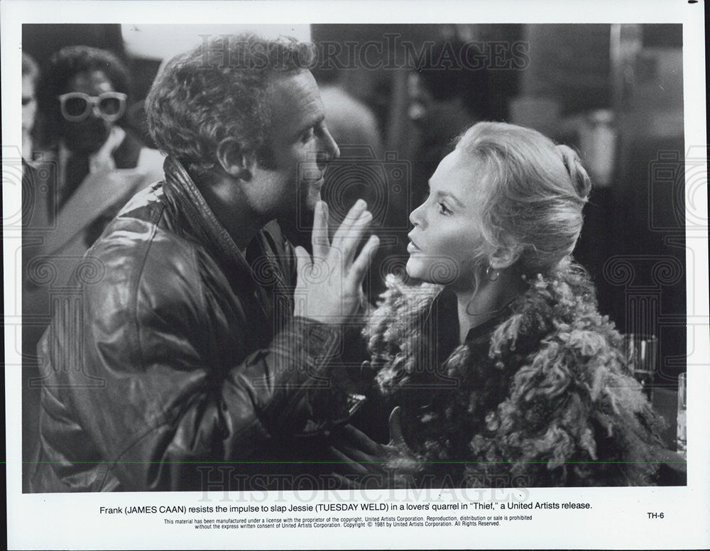 1981 Press Photo Actors James Caan And Tuesday Weld Starring In &quot;Thief&quot; - Historic Images