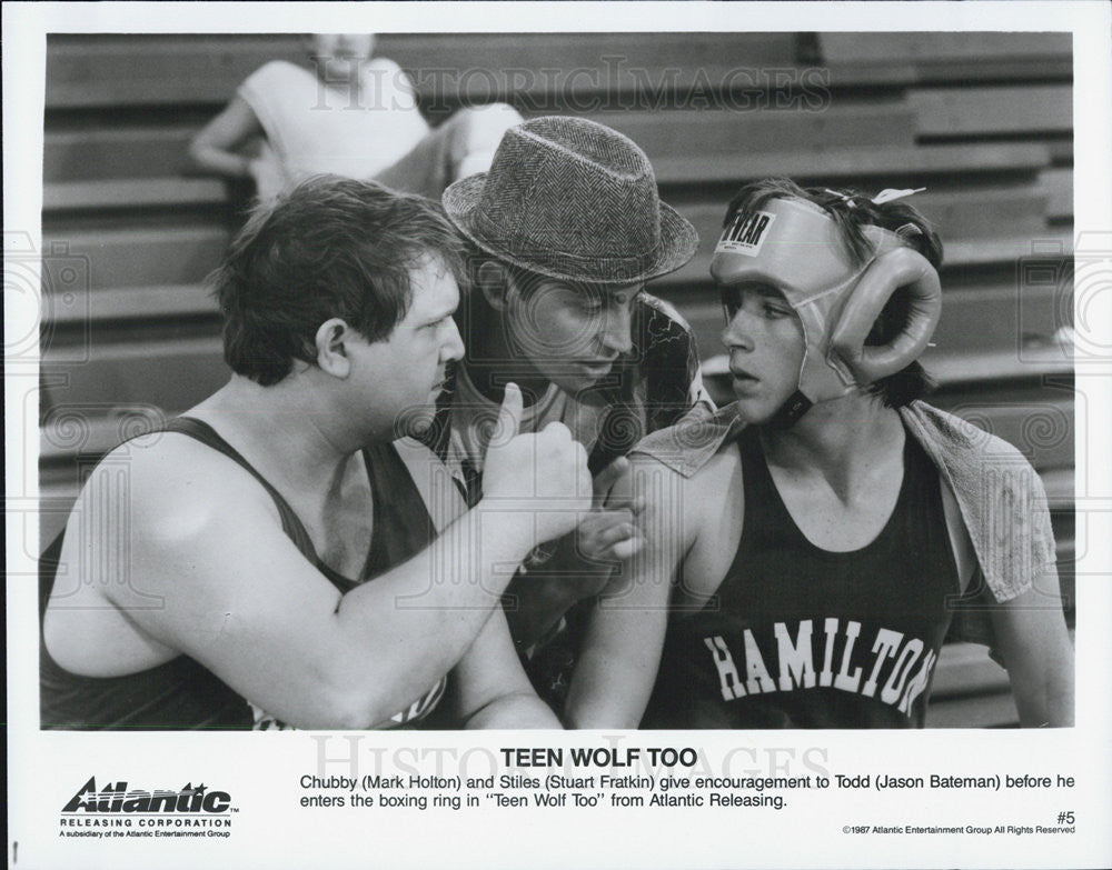 Press Photo Actors Mark Holton, Stuart Fratkin, Jason Bateman in &quot;Teen Wolf Too&quot; - Historic Images