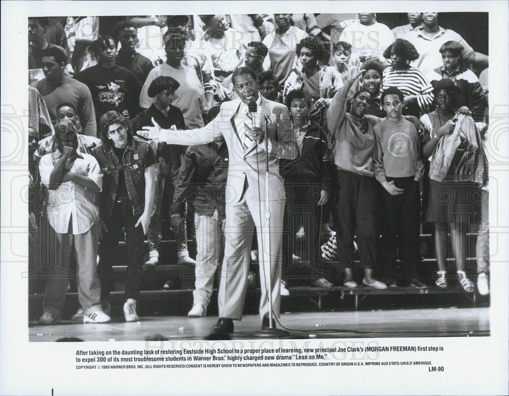 1989 Press Photo Morgan Freeman Actor  Lean On Me Drama Film Movie - Historic Images