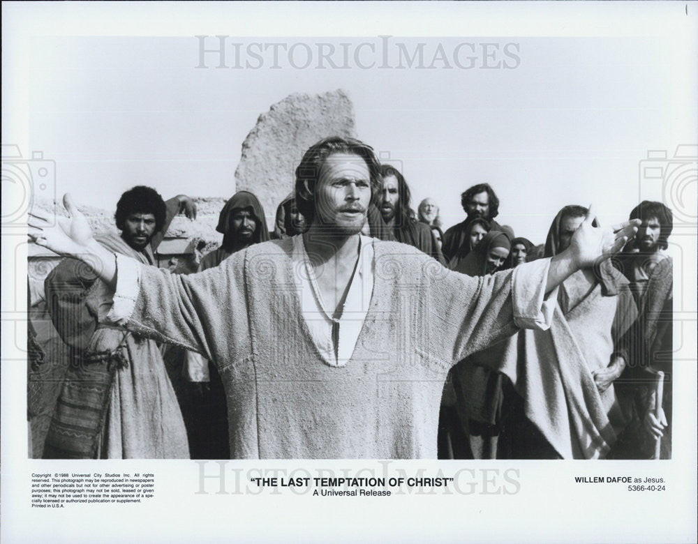 1988 Press Photo Actor Willem Dafoe Stars In Movie The Last Temptation Of Christ - Historic Images