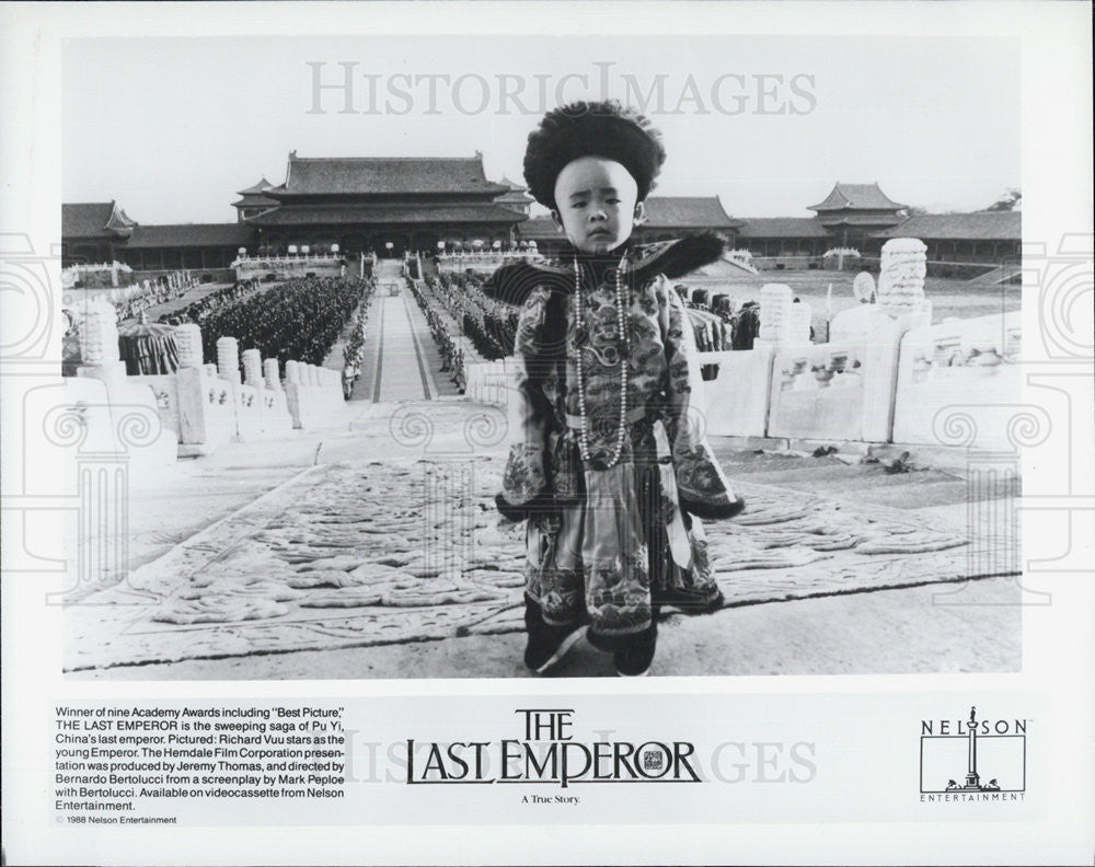 1988 Press Photo The Last Emperor Richard Vuu Young Emperor Movie - Historic Images