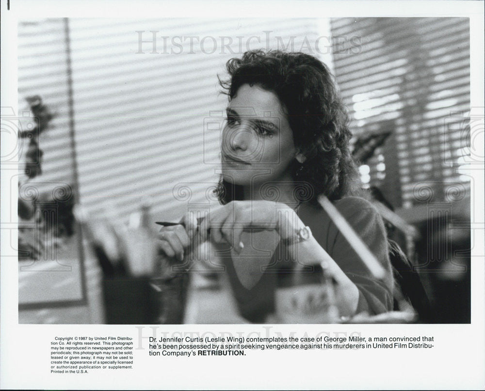 1987 Press Photo Actress Leslie Wing Retribution - Historic Images