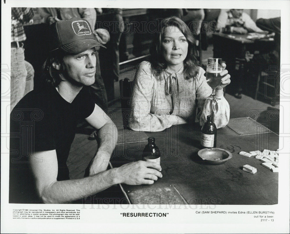 1980 Press Photo Actors Sam Shepard Ellen Burstyn Resurrection - Historic Images