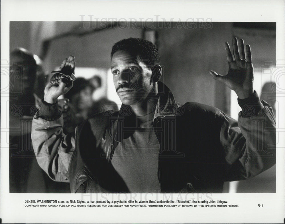 1991 Press Photo Actor Denzel Washington Ricochet - Historic Images