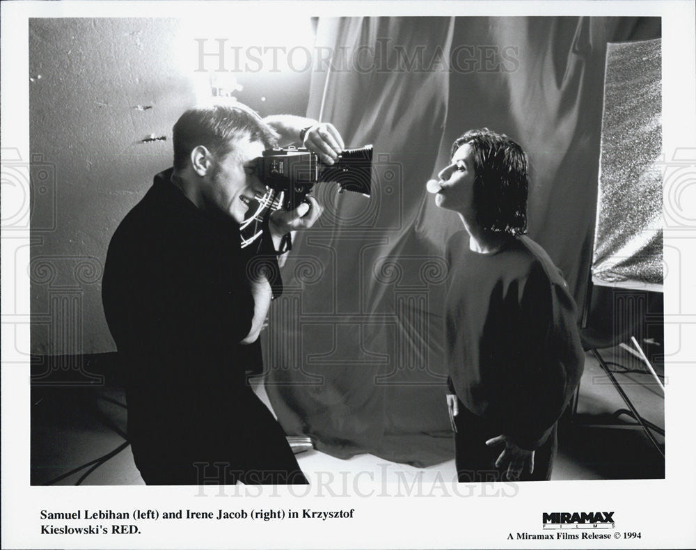 1994 Press Photo Actors Samuel Kebihan And Irene Jacob Starring In &quot;Red&quot; - Historic Images