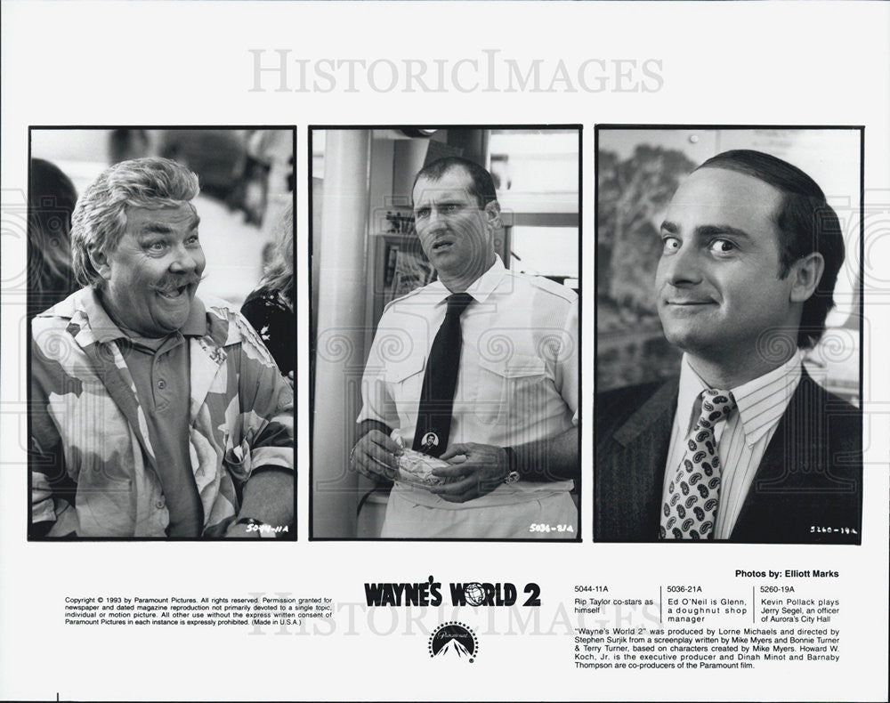 1993 Press Photo Wayne&#39;s World 2 Rip Taylor Ed O&#39;Neil Kevin Pollack - Historic Images