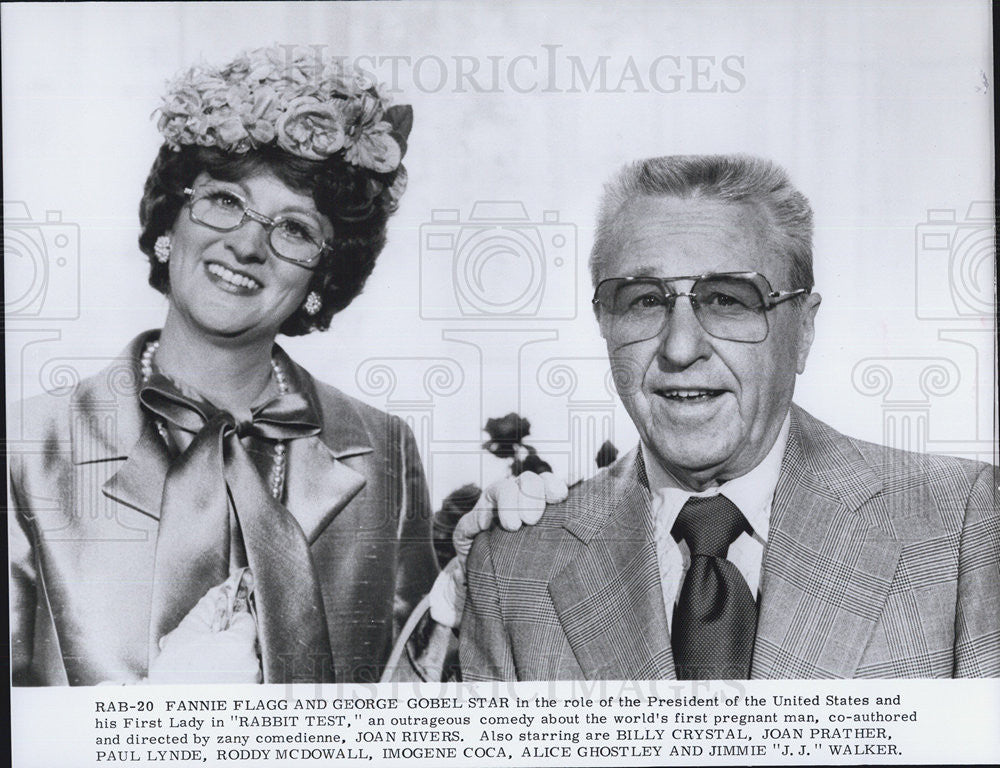 Press Photo Comedians Fannie Flagg And George Gobel Star In Movie Rabbit Test - Historic Images