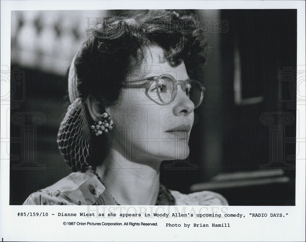 1987 Press Photo Dianne Wiest in &quot;Radio Days&quot; - Historic Images