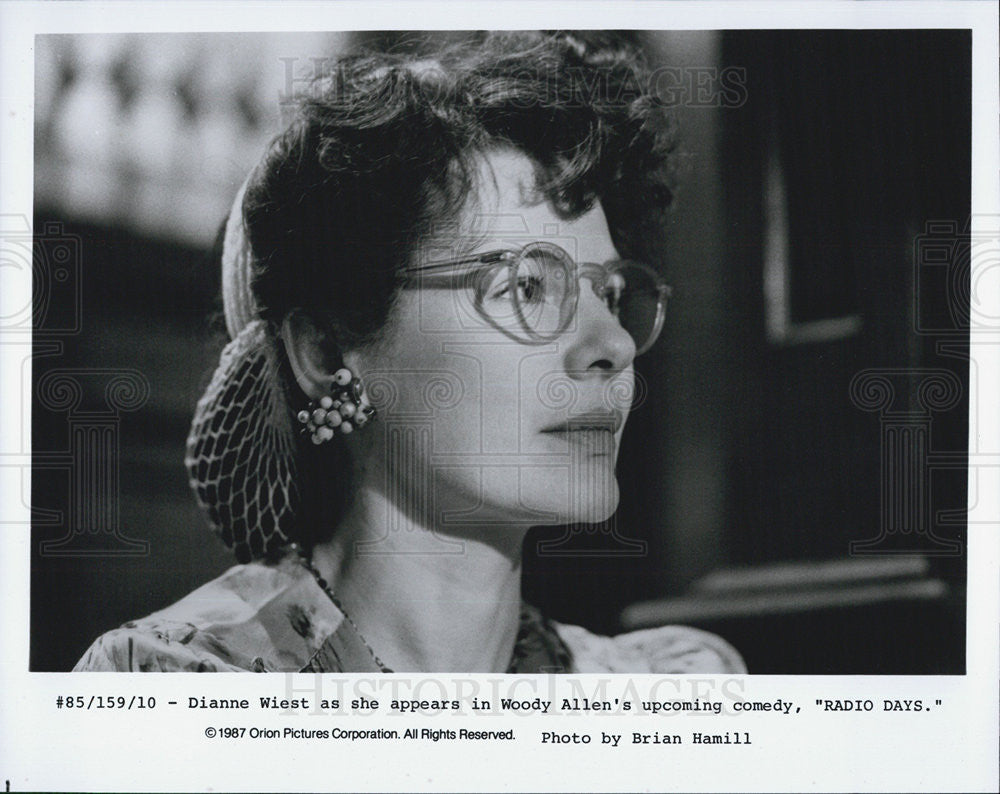 1987 Press Photo Dianne Wiest in &quot;Radio Days&quot; - Historic Images