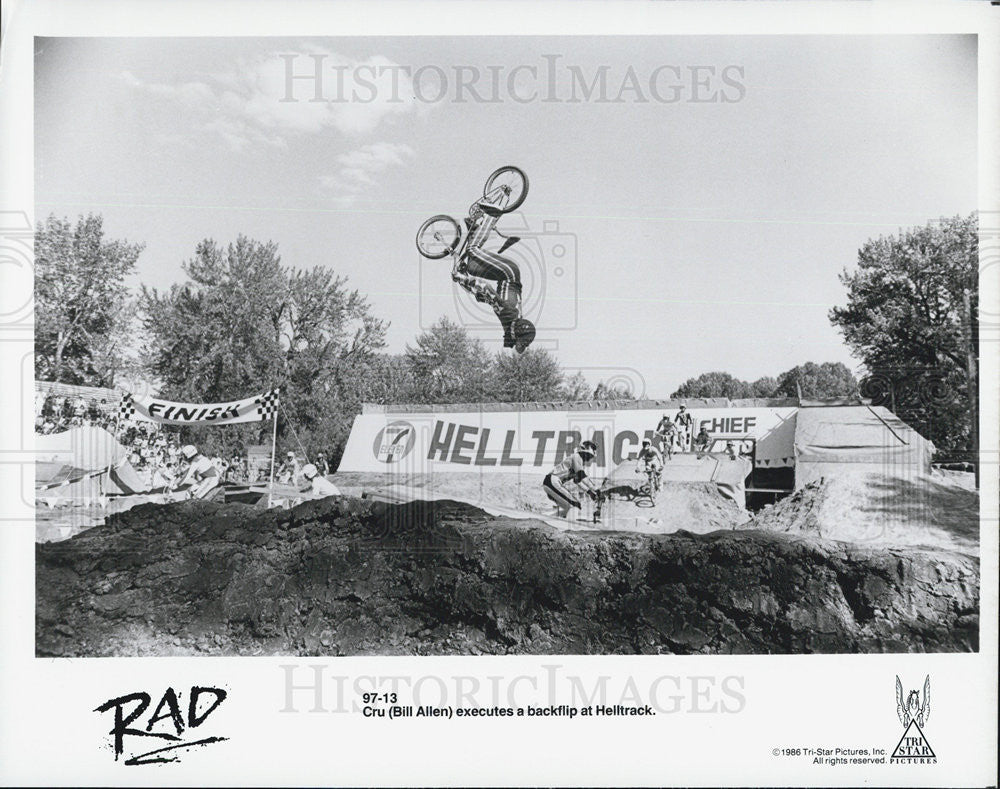 1986 Press Photo Bill Allen Executes Backflip Helltrack - Historic Images