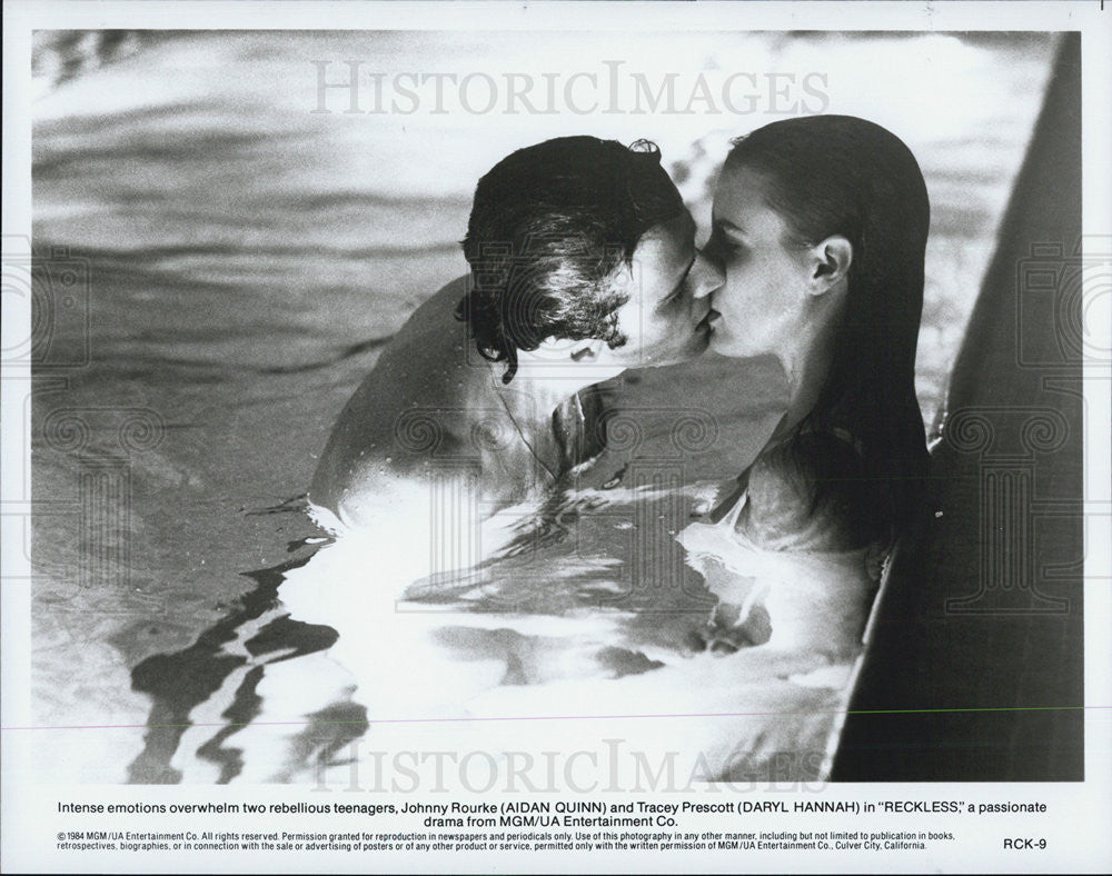 1984 Press Photo Daryl Hannah &amp; Aidan Quinn in &quot;Reckless&quot; - Historic Images