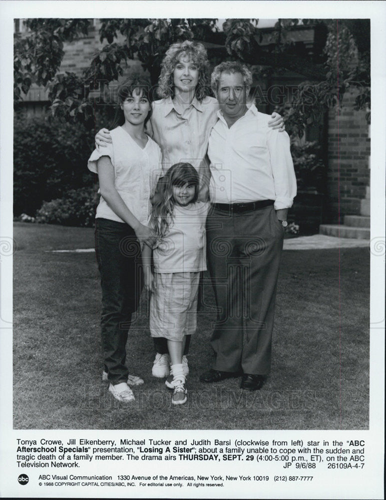 1988 Press Photo ABC After School Special &quot;Losing A Sister&quot; - Historic Images