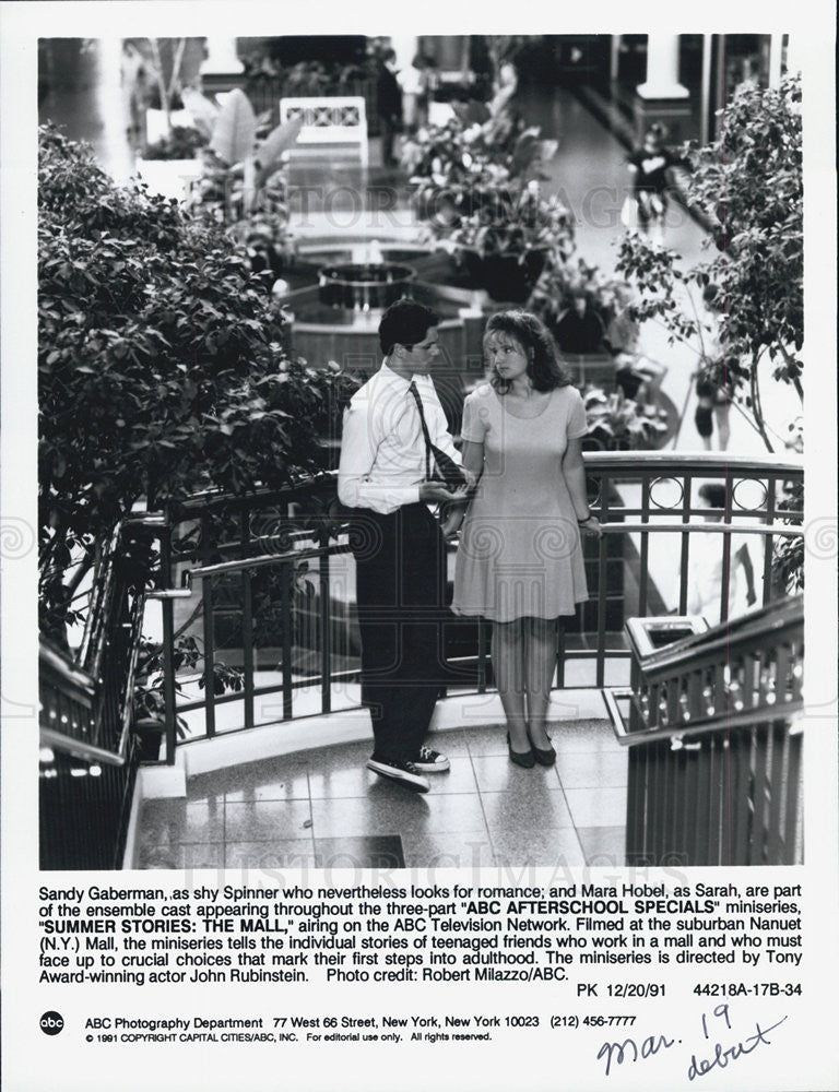 1991 Press Photo  ABC After School Special &quot;Summer Stories: The Mall&quot; - Historic Images