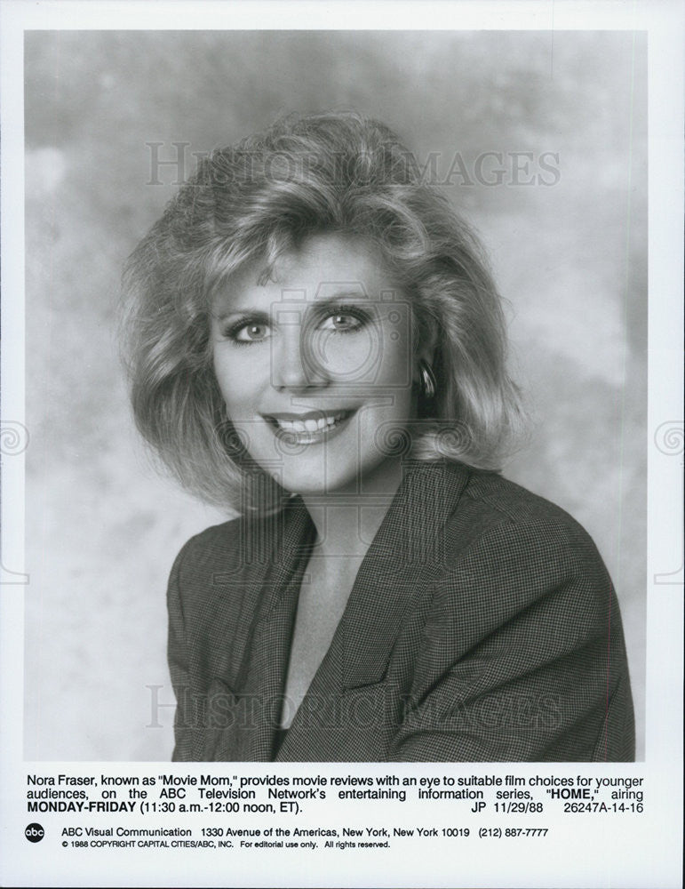 1988 Press Photo Reporter Nora Fraser On ABC Television Network Show Home - Historic Images