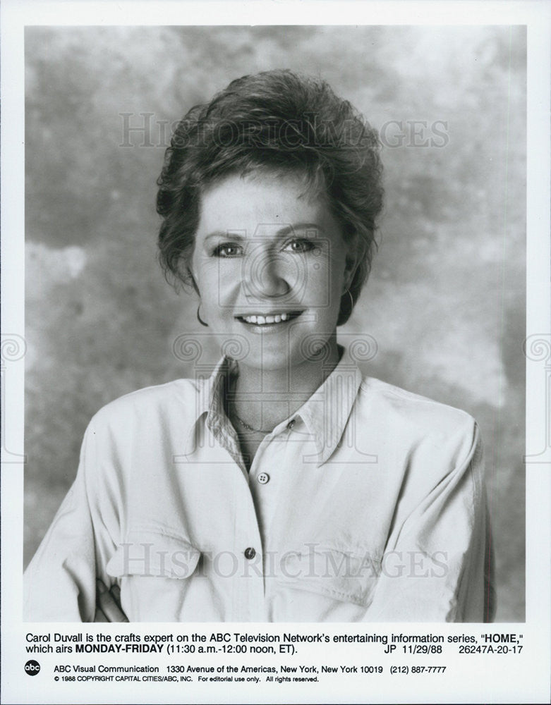 1988 Press Photo Reporter Carol Duvall On ABC Television Network Show Home - Historic Images