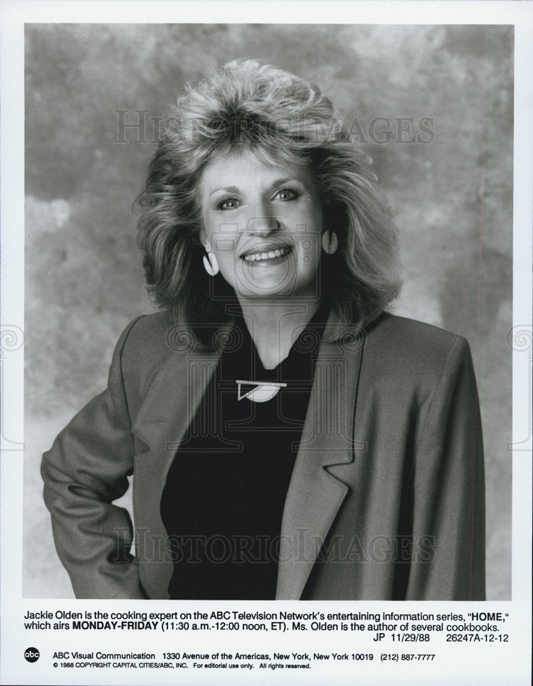 1988 Press Photo Reporter Jackie Olden On ABC Television Network Show Home - Historic Images