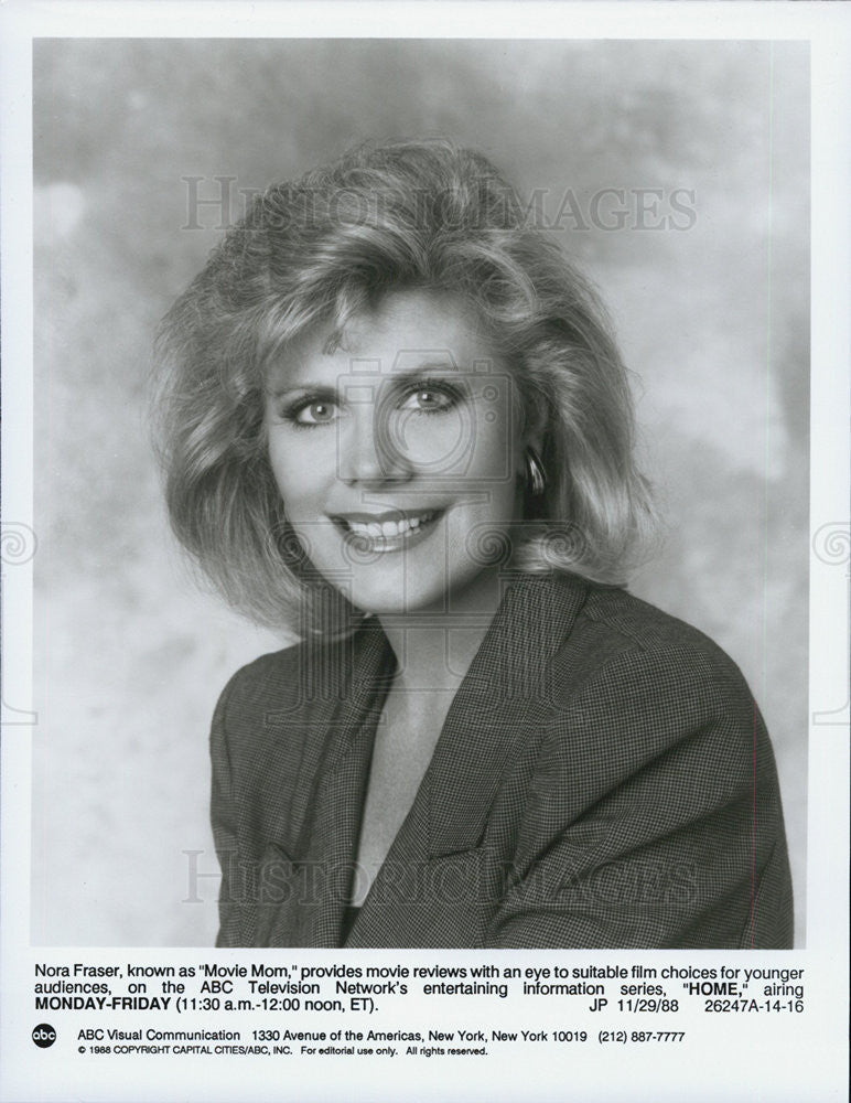 1988 Press Photo Nora Fraser HOME - Historic Images