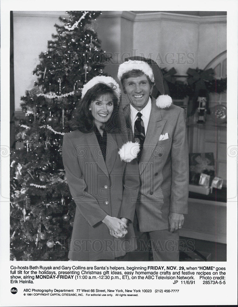 1991 Press Photo Beth Ruyak And Gary Collins Host ABC Television Talk Show Home - Historic Images