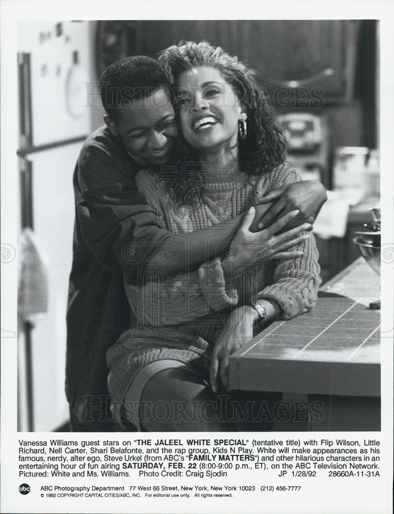 1992 Press Photo Vanessa Williams Jaleel White THE JALEEL WHITE SPECIAL - Historic Images