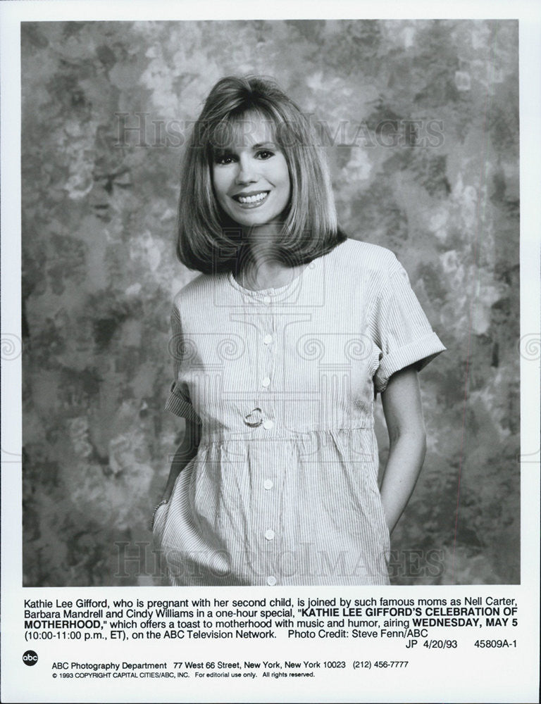 1993 Press Photo Kathie Lee Gifford Celebration of Motherhood - Historic Images