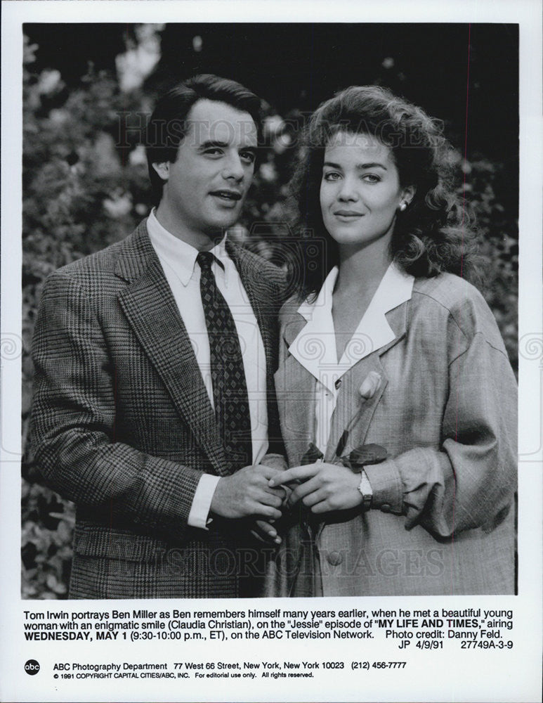 1991 Press Photo Actors Tom Irwin And Claudia Christian Starring On &quot;Jessie&quot; - Historic Images