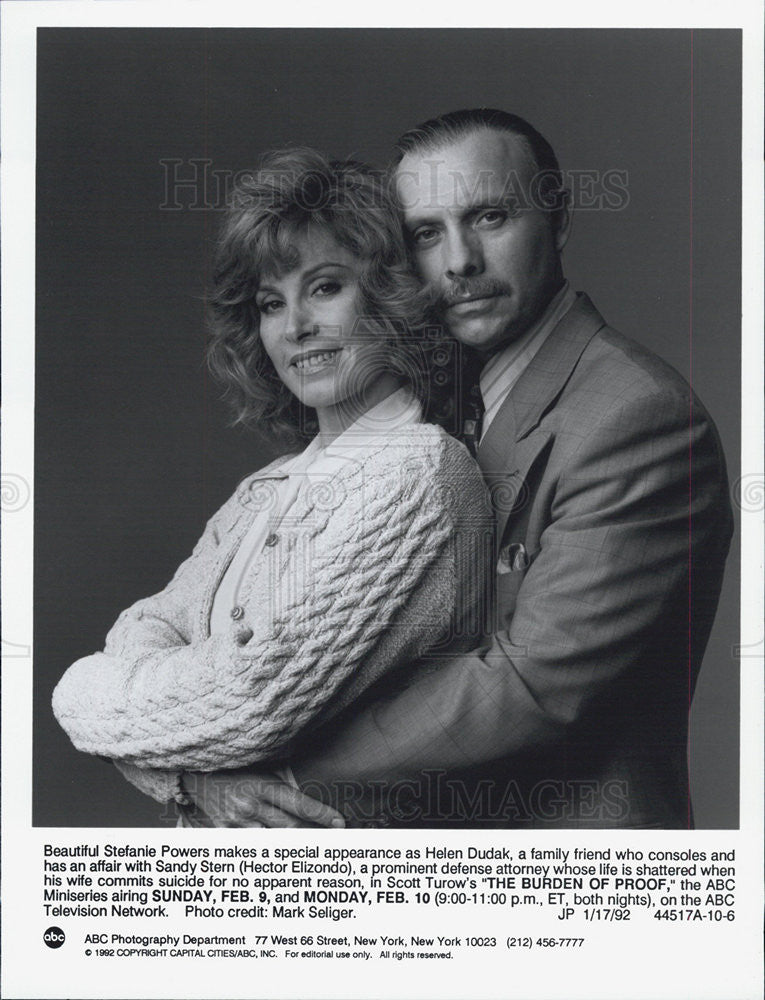 1992 Press Photo The Burden of Proof Stefanie Powers Helen Dudak - Historic Images