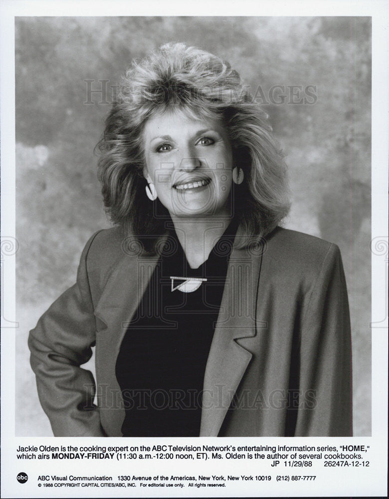 1988 Press Photo Home Jackie Olden ABC Television Network - Historic Images