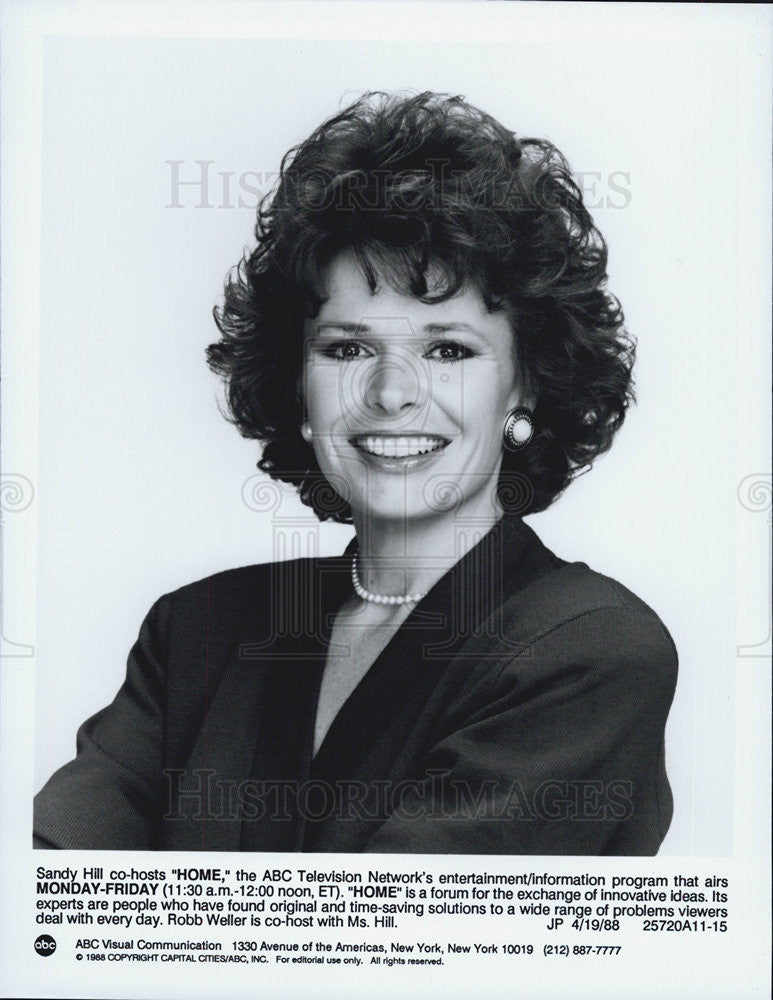 Home co-host Sandy Hill ABC Television Network 1988 vintage promo photo ...