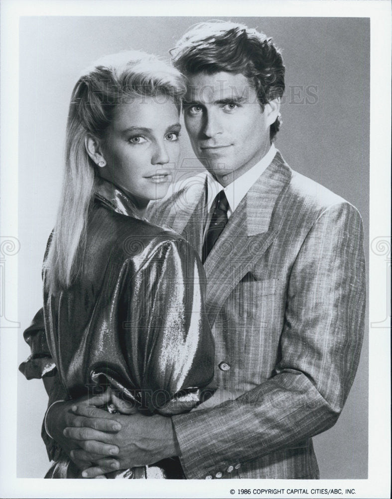 1986 Press Photo Heather Locklear and Ted McGinley in Abc Show Dynasty - Historic Images
