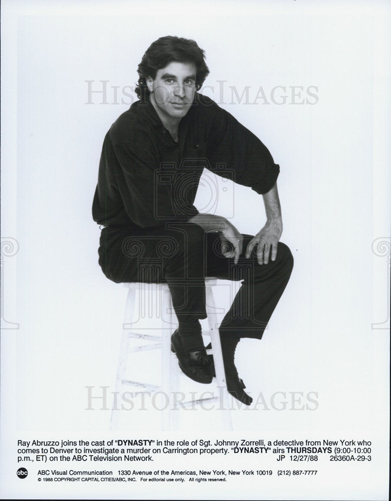 1988 Press Photo Actor Ray Abruzzo Stars On ABC Television Soap Opera Dynasty - Historic Images