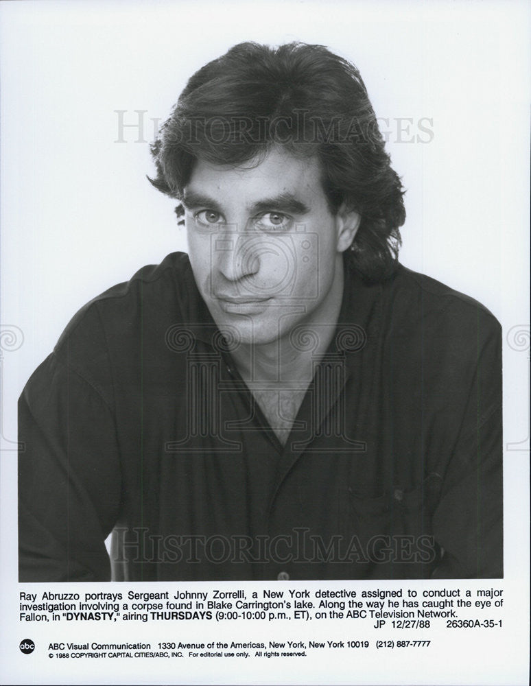 1988 Press Photo Actor Ray Abruzzo Stars On ABC Television Soap Opera Dynasty - Historic Images