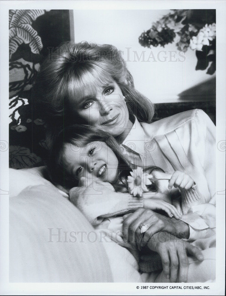 1987 Press Photo Linda Evans, Jessica Player in &quot;Dynasty&quot; - Historic Images