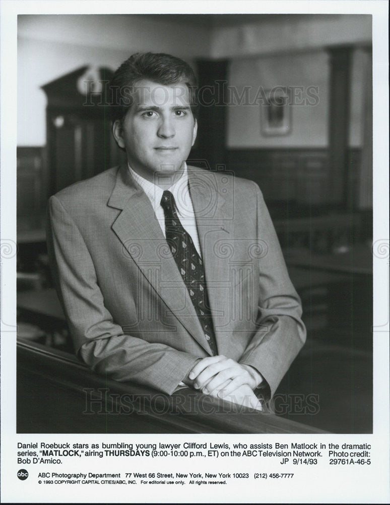 1993 Press Photo Daniel Roebuck in &quot;Matlock&quot; - Historic Images