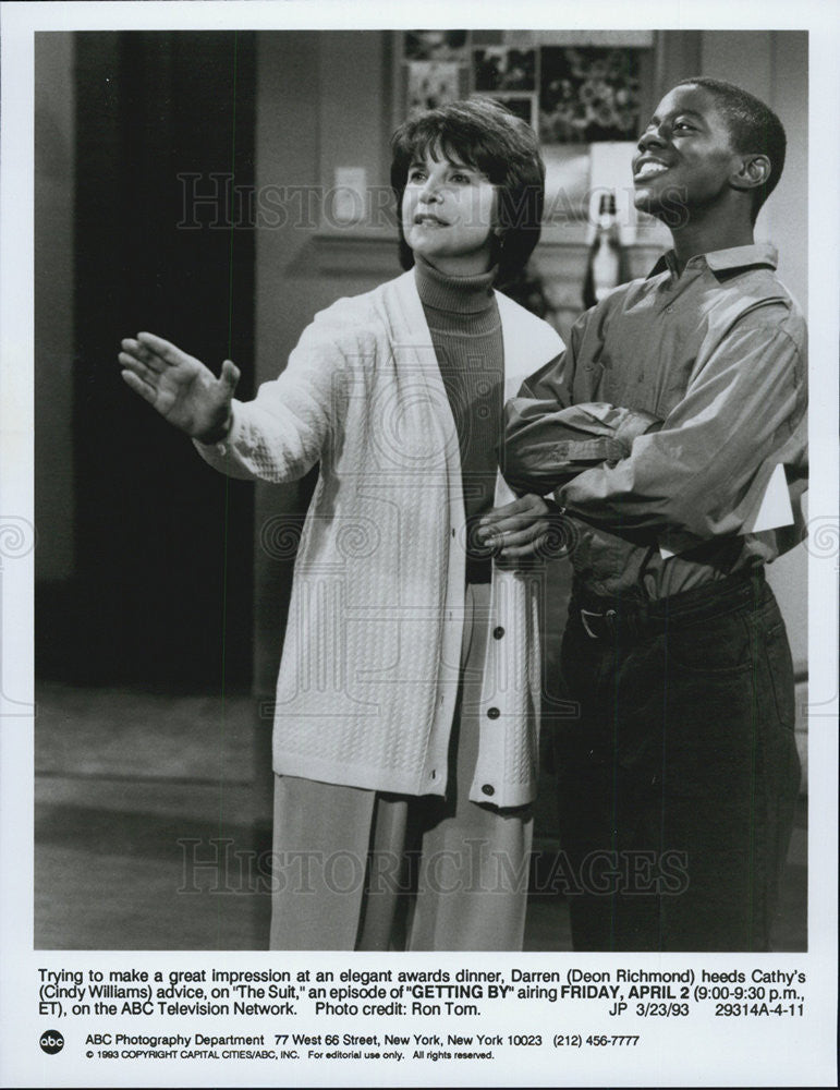 1993 Press Photo Deon Richmond And Cindy Williams On ABC Sitcom Getting By - Historic Images