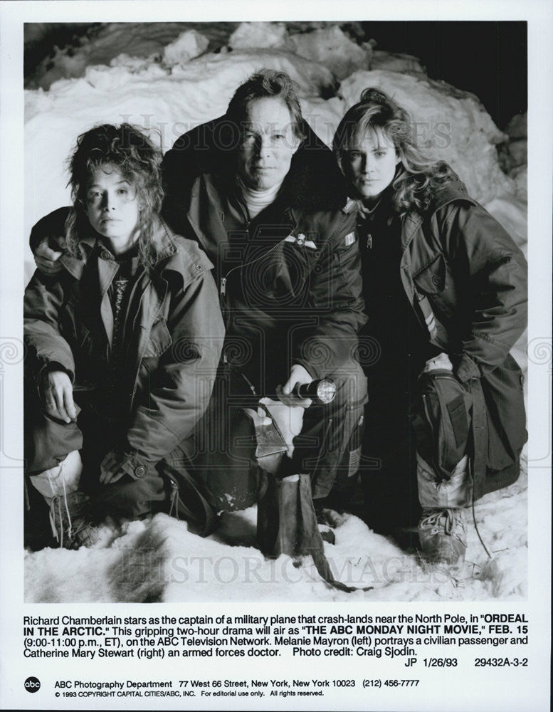 1993 Press Photo Richard Chamberlain Stars In ABC Movie Ordeal In The Arctic - Historic Images