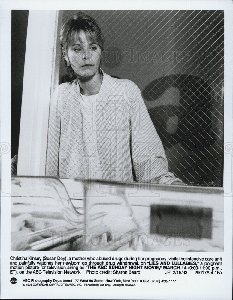 1993 Press Photo Actress Susan Dey In ABC Television Movie Lies And Lullabies - Historic Images