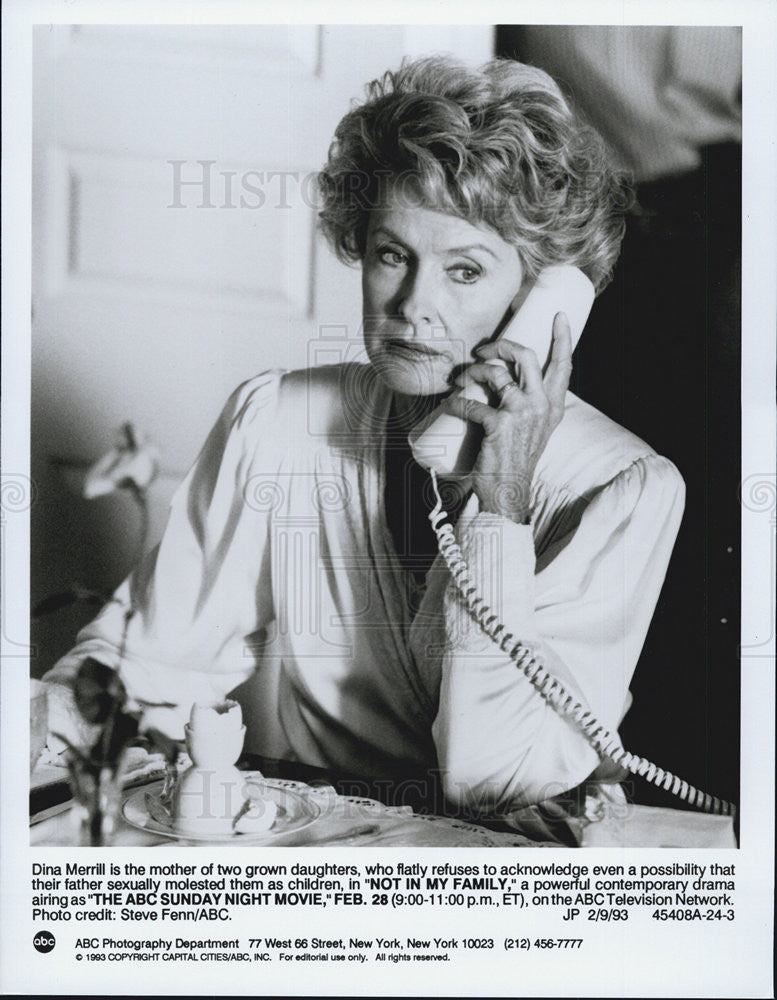 1993 Press Photo Dina Merrill in &quot;Not In My Family&quot; - Historic Images