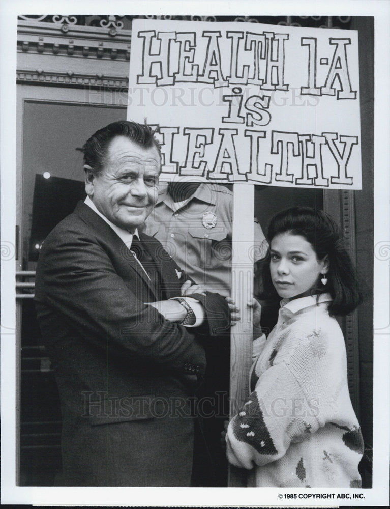 1985 Press Photo Glenn ford &amp; Meredith Salenger in &quot;My Town&quot; - Historic Images