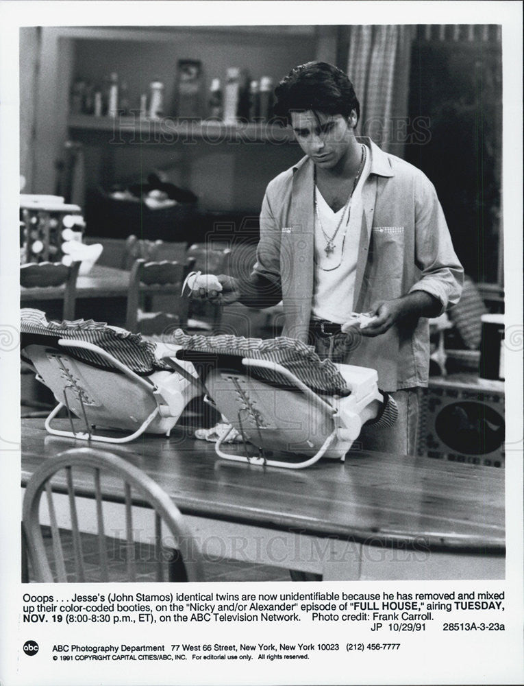 1991 Press Photo John Stamos in "Full House" - Historic Images
