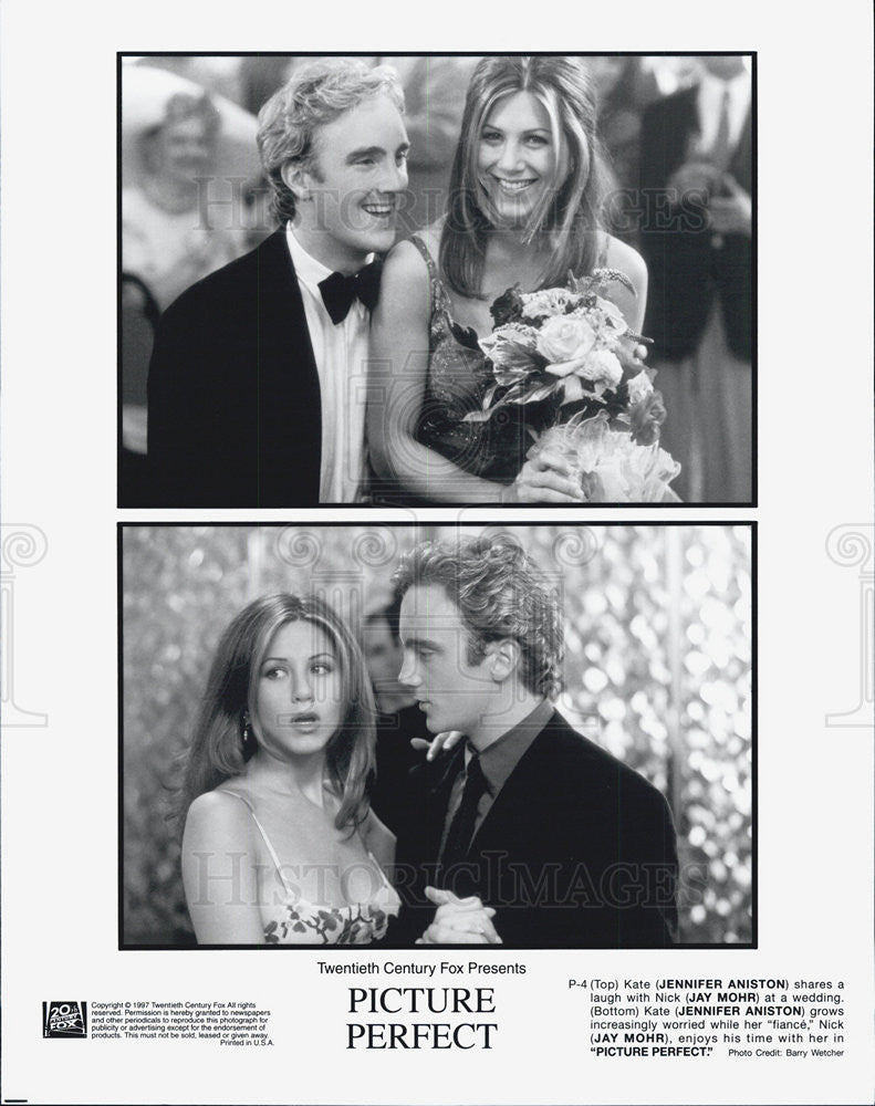 1997 Press Photo Jennifer Aniston and Jay Mohr star in &quot;Picture Perfect&quot; - Historic Images