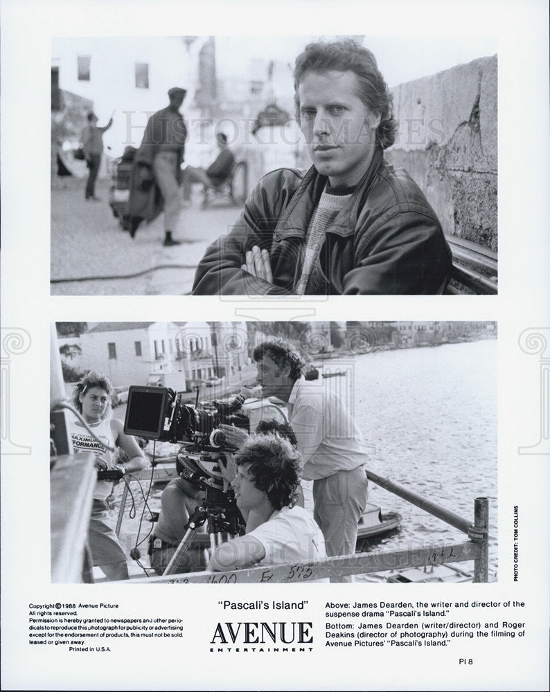 1988 Press Photo Writer and director of &quot;Pascali&#39;s Island,&quot; James Dearden - Historic Images