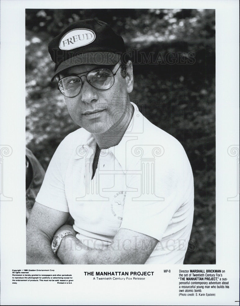 1986 Press Photo Director Marshall Brickman On Set Of &quot;The Manhattan Project&quot; - Historic Images