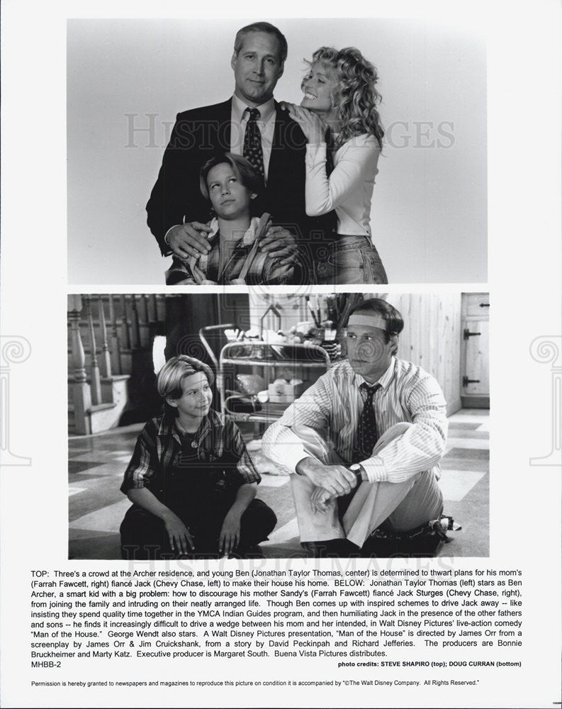 Press Photo Jonathan Taylor Thomas, Farrah Fawcett and Chevy Chase - Historic Images