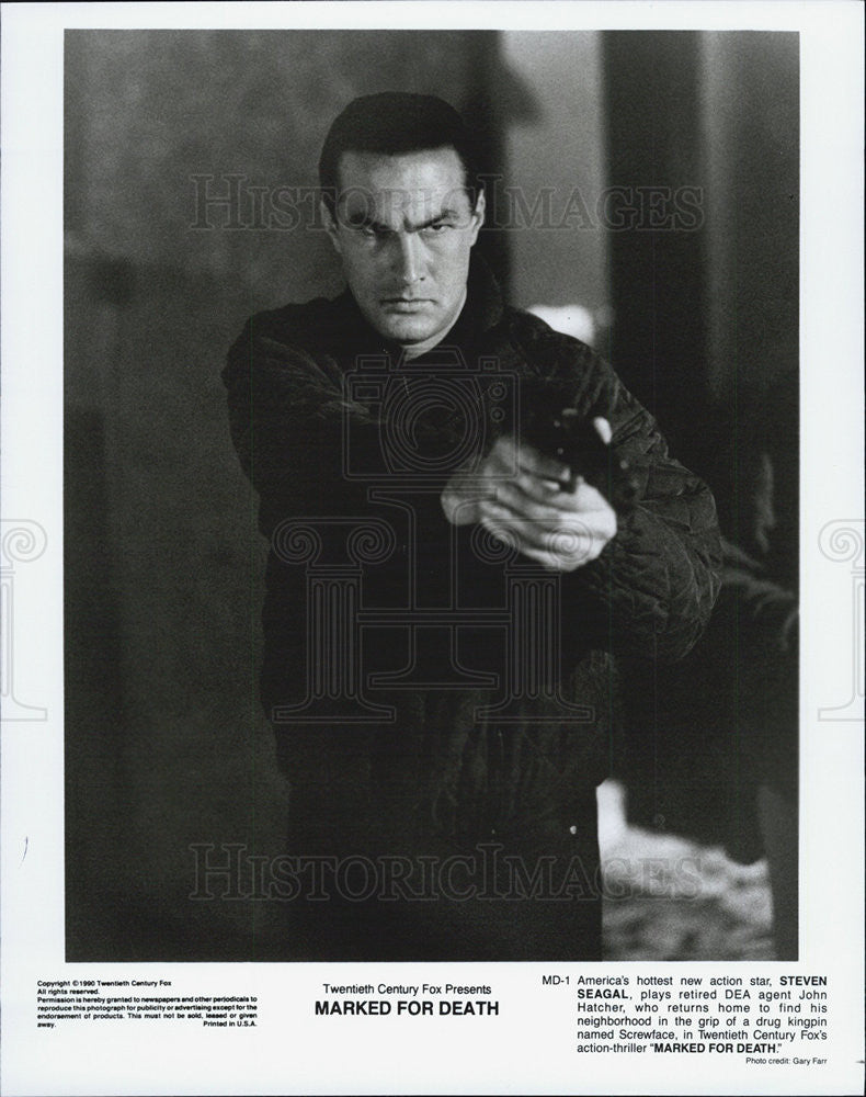 1990 Press Photo Steven Seagal stars in &quot;Marked For Death&quot; - Historic Images