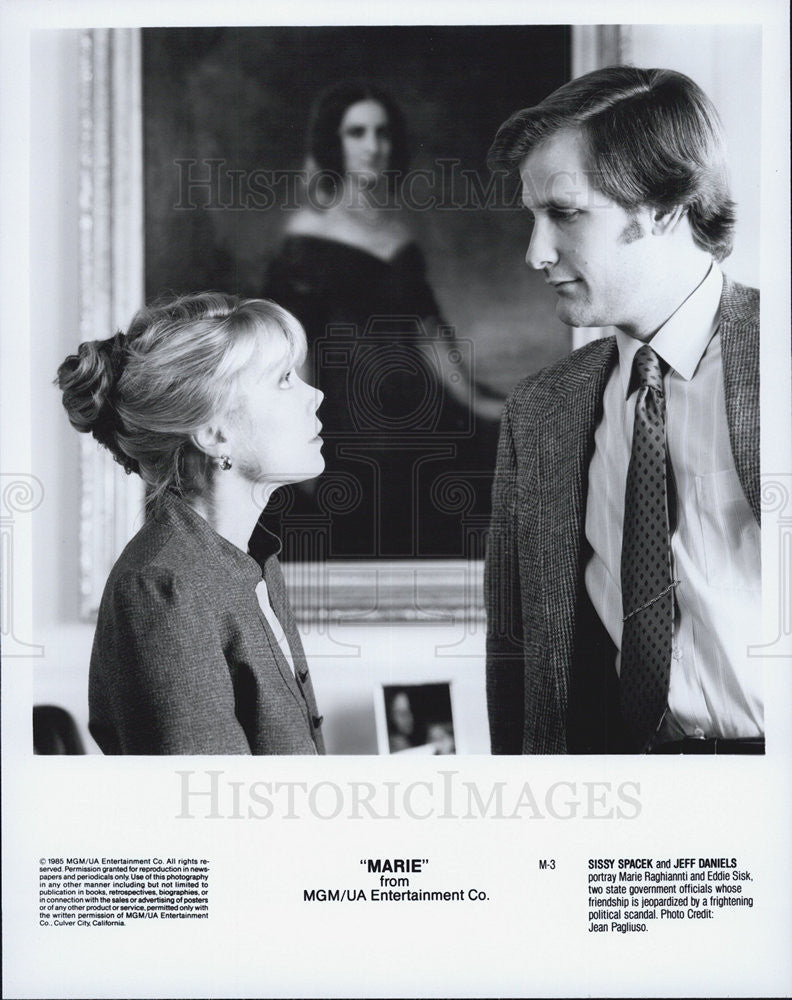 1985 Press Photo Marie Film Actress Sissy Spacek Jeff Daniels - Historic Images